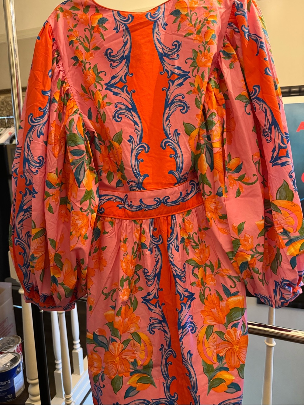 FARM Rio Pink & Orange Floral Baroque Mini Dress - Picture 1 of 3